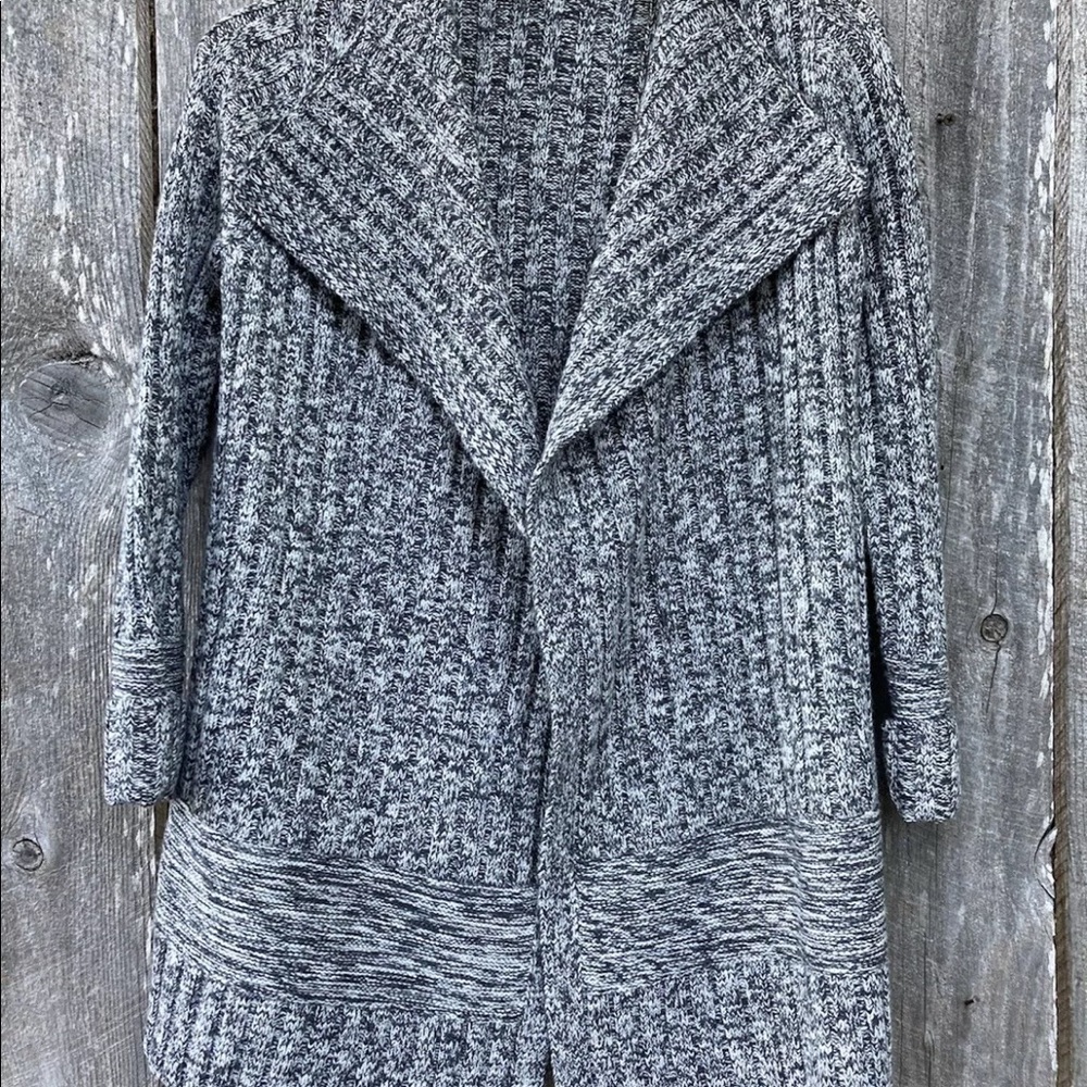 Athleta Sweater XS Grey Open Front Merino Wool Cardigan